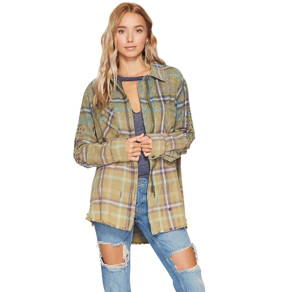 Deconstructed Shirt Jacket Moss 